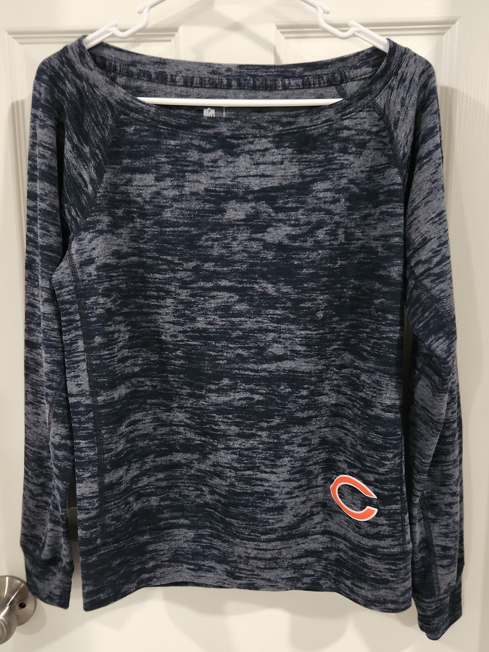 Chicago Bears Shirt Womens Small Blue Heather NFL Football Nike Long Sleeve Tee